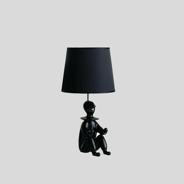 Homeroots 21 in. Sculptural Clown Phone Holder Desk Lamp, Black 468744